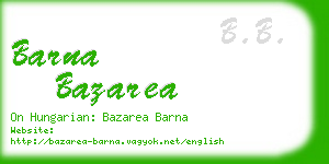 barna bazarea business card